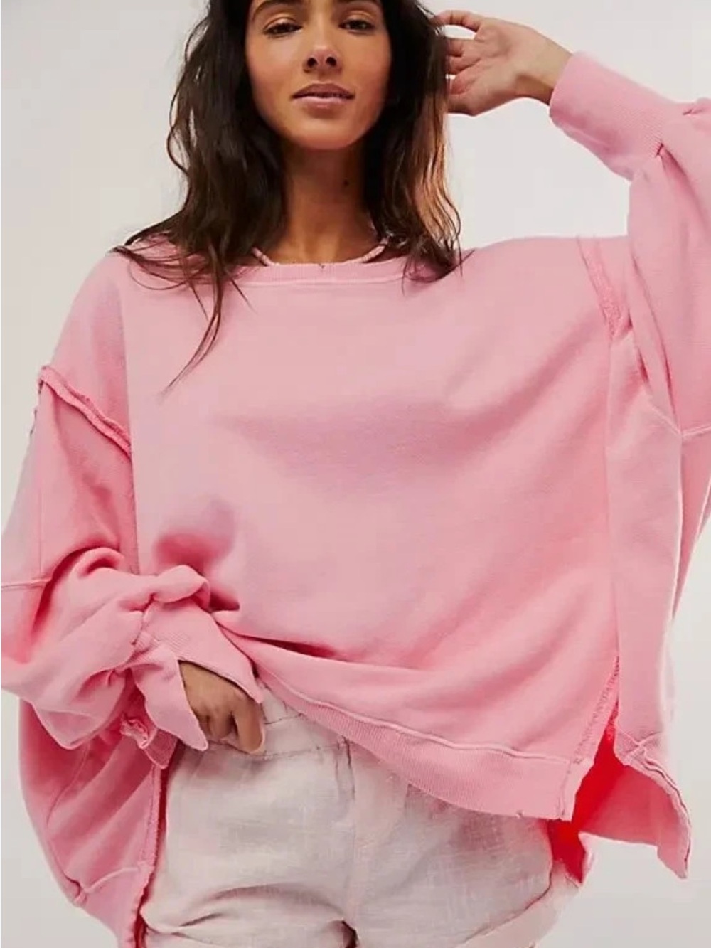 Free People We The Free Camden Sweatshirt pink size M